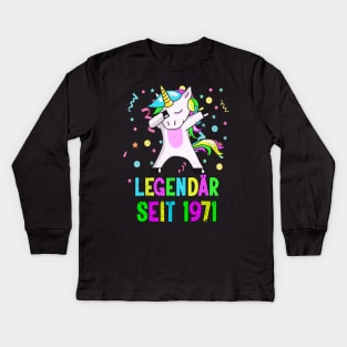 Geburtstag Legendär seit 1971 Einhorn Dab Party Kids Long Sleeve T-Shirt